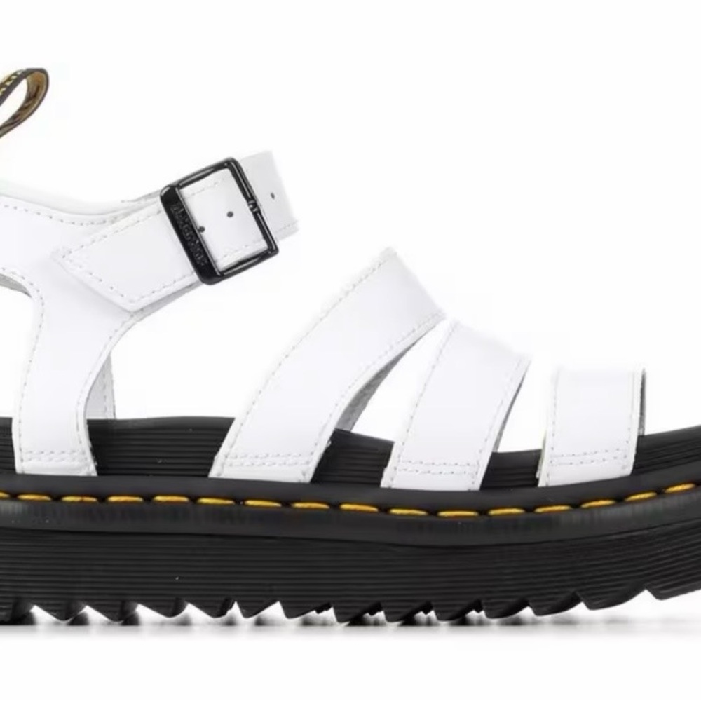 Dr. Martens White Women Sandals with Black Soles